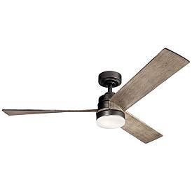Image2 of 52" Kichler Spyn Anvil Iron LED Ceiling Fan with Wall Control