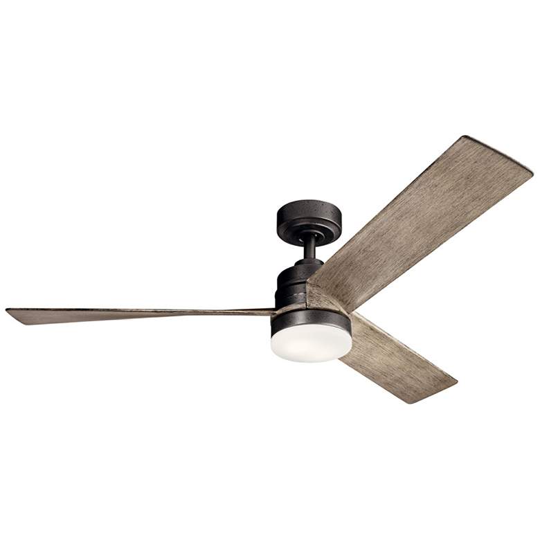 52&quot; Kichler Spyn Anvil Iron LED Ceiling Fan with Wall Control