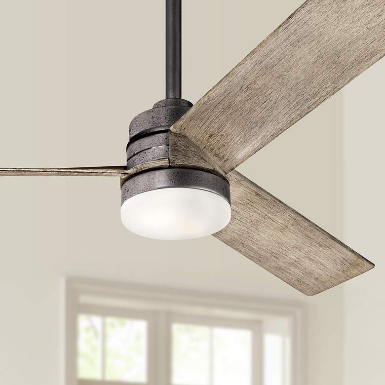Image 1 52 inch Kichler Spyn Anvil Iron LED Ceiling Fan with Wall Control