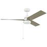 52" Kichler Spyn Light White with Silver Blades Pull Chain Ceiling Fan