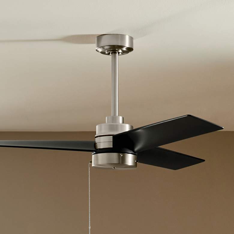 Image 2 52" Kichler Spyn Lite Nickel and Black Pull Chain Ceiling Fan