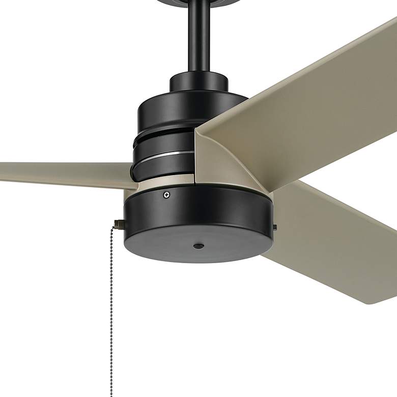 Image 4 52" Kichler Spyn Lite Satin Black Silver Blades Pull Chain Ceiling Fan more views