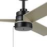 4_52" Kichler Spyn Lite Satin Black Silver Blades Pull Chain Ceiling Fan more views