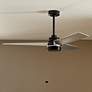 52" Kichler Spyn Lite Satin Black Silver Blades Pull Chain Ceiling Fan