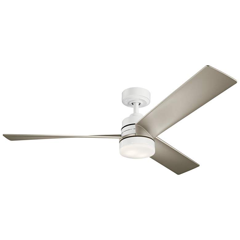 Image 2 52" Kichler Spyn White and Silver LED Ceiling Fan with Wall Control