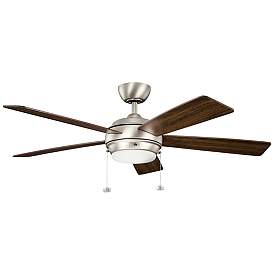 Image3 of 52" Kichler Starkk Brushed Nickel LED Pull Chain Ceiling Fan more views