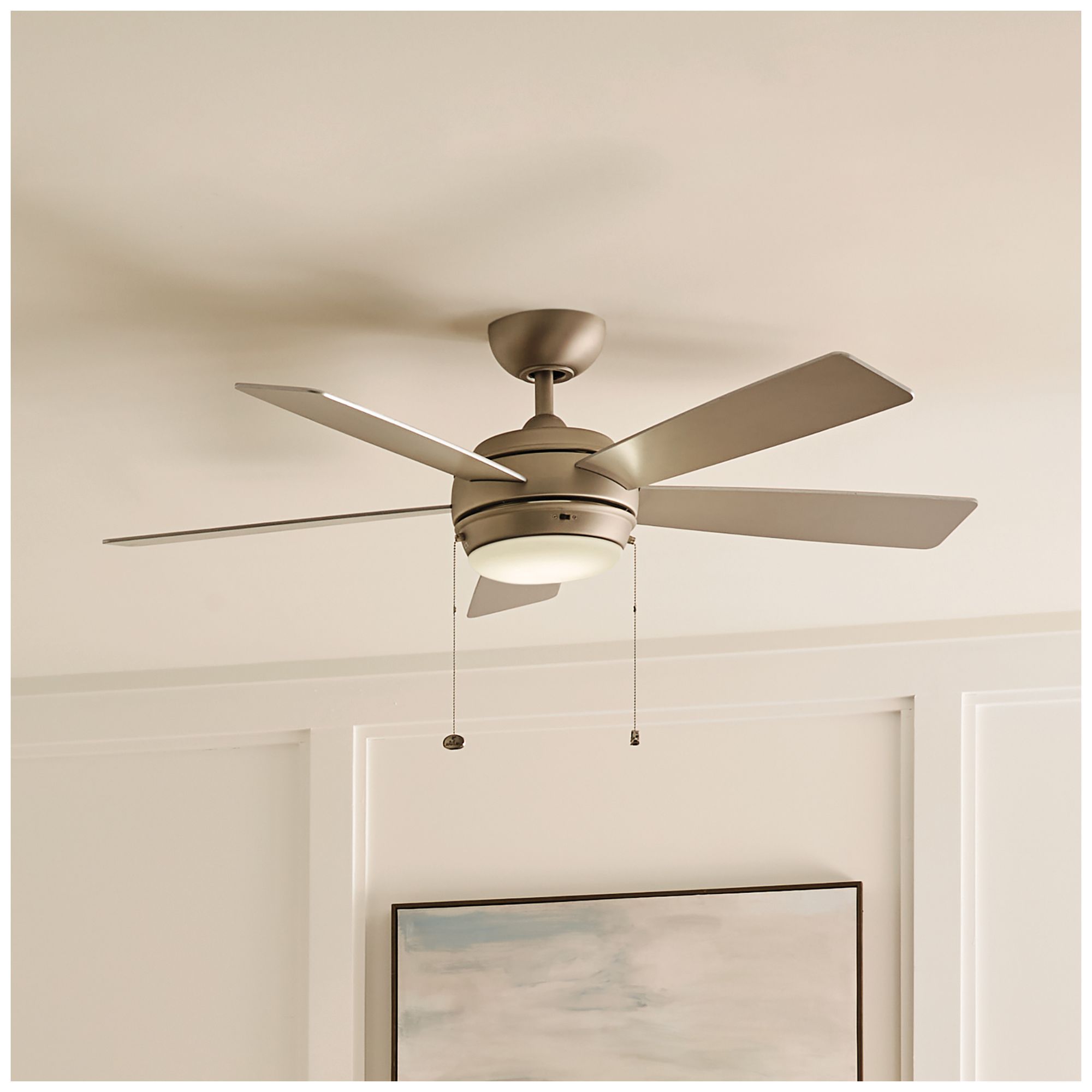 Image 4 52" Kichler Starkk Brushed Nickel LED Pull Chain Ceiling Fan more views