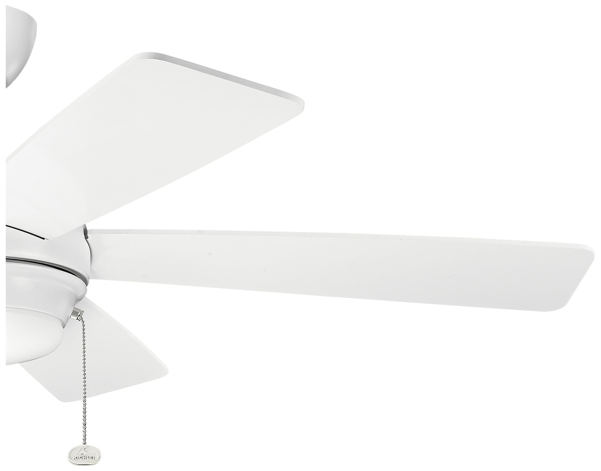 52" Kichler Starkk Matte White LED Ceiling Fan with Pull Chain