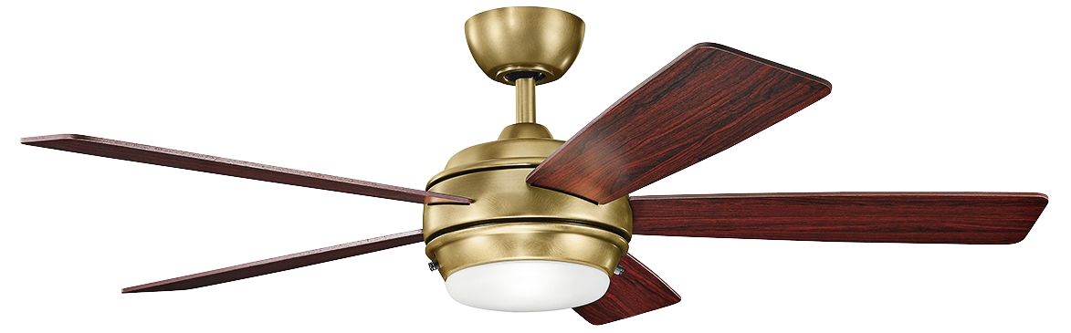 52" Kichler Starkk Natural Brass Ceiling Fan