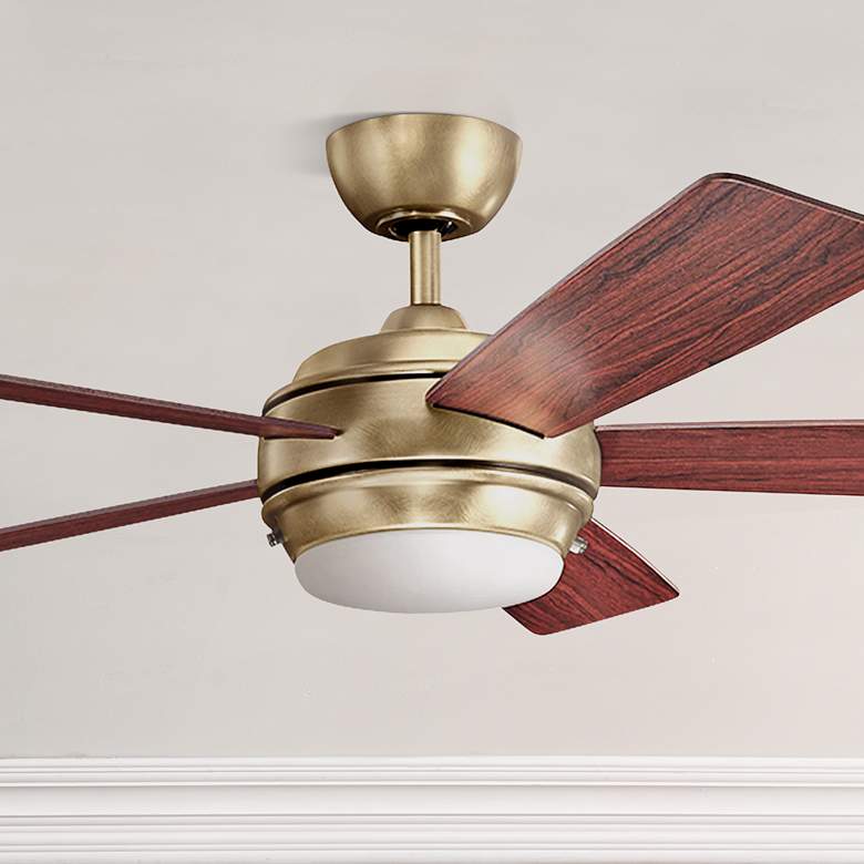 52&quot; Kichler Starkk Natural Brass Ceiling Fan