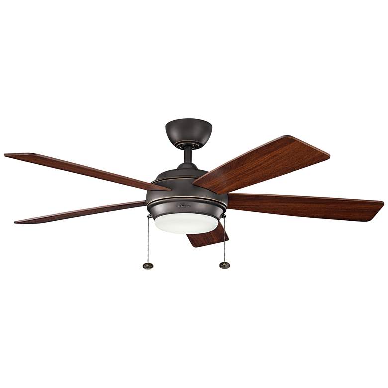 Image 3 52 inch Kichler Starkk Olde Bronze LED Ceiling Fan with Pull Chain more views