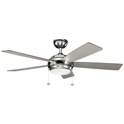 52&quot; Kichler Starkk Polished Nickel LED Ceiling Fan with Pull Chain