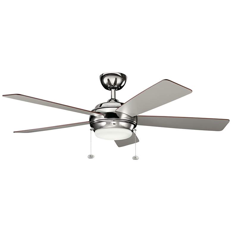 52 inch Kichler Starkk Polished Nickel LED Ceiling Fan with Pull Chain