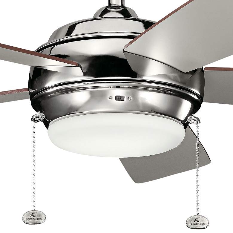 Image 3 52" Kichler Starkk Polished Nickel LED Ceiling Fan with Pull Chain more views