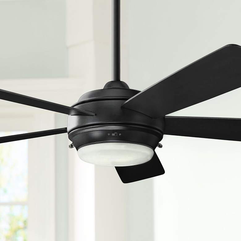 Image 1 52 inch Kichler Starkk Satin Black Ceiling Fan