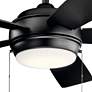 52" Kichler Starkk Satin Black Modern Pull Chain LED Ceiling Fan