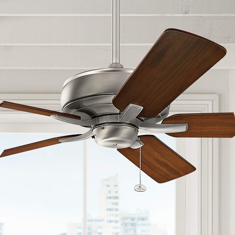 Image 1 52 inch Kichler Terra Brushed Nickel Ceiling Fan with Pull Chain
