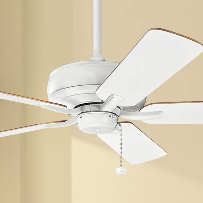 Image 1 52" Kichler Terra Matte White Pull Chain Ceiling Fan