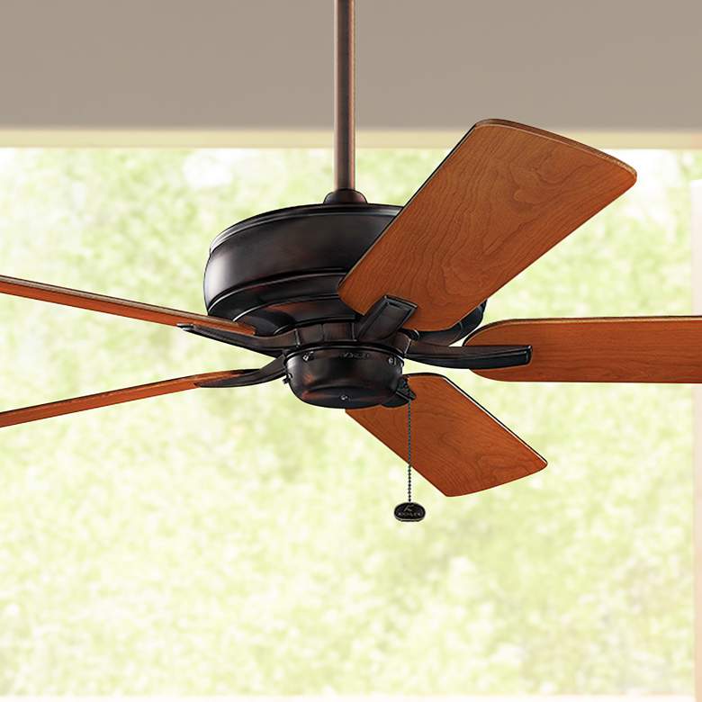 Image 1 52 inch Kichler Terra Oil Brushed Bronze Ceiling Fan with Pull Chain
