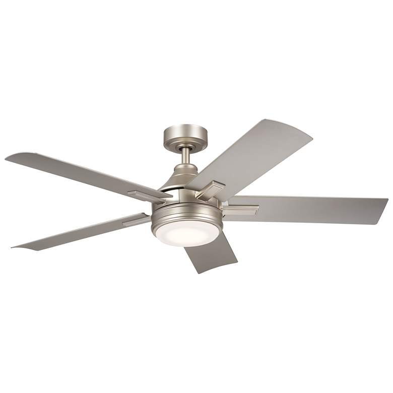 Image 1 52" Kichler Tide Brushed Nickel LED Outdoor Ceiling Fan with Remote
