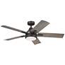 52" Kichler Tide Olde Bronze LED Outdoor Ceiling Fan with Remote