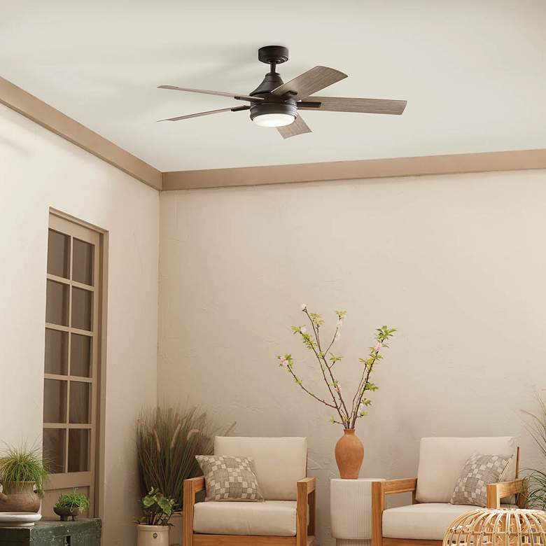 Image 5 52" Kichler Tide Olde Bronze LED Outdoor Ceiling Fan with Remote more views