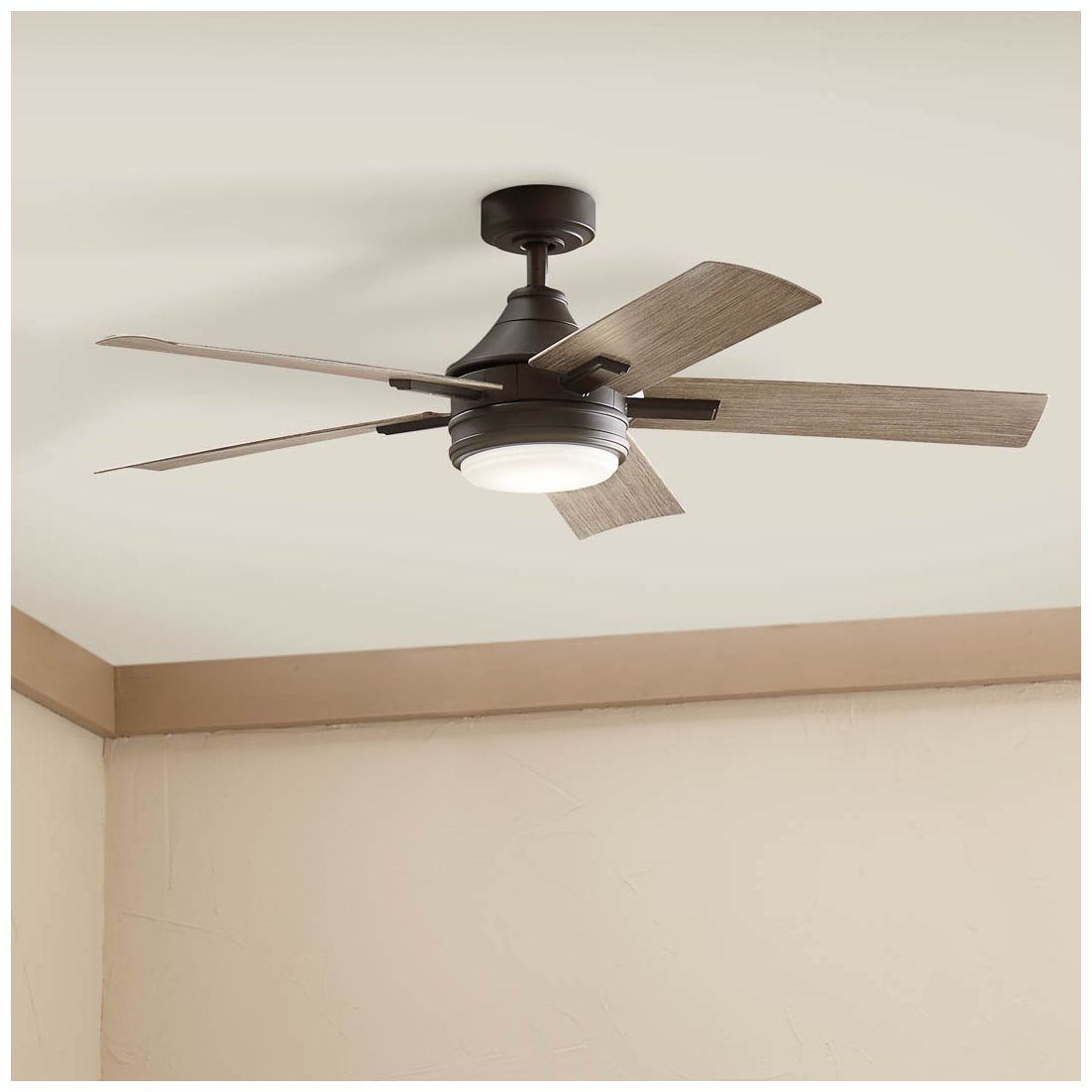 52" Kichler Tide Olde Bronze LED Outdoor Ceiling Fan with Remote