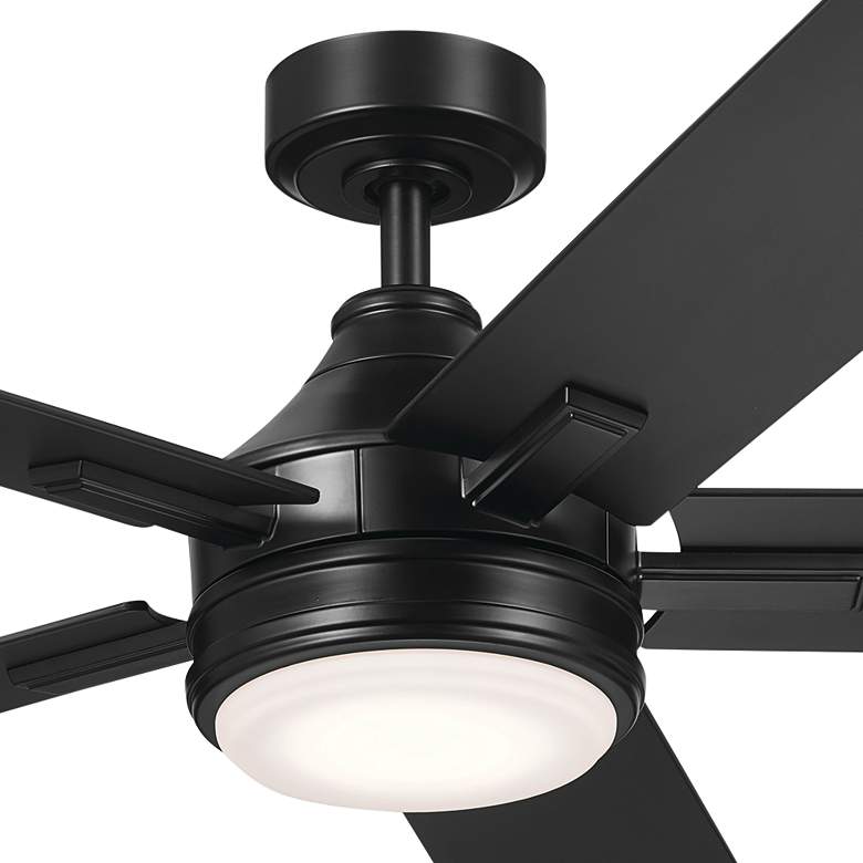 Image 4 52 inch Kichler Tide Satin Black LED Outdoor Ceiling Fan with Remote more views