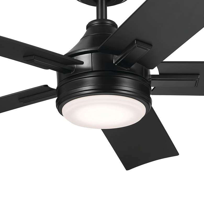 Image 4 52 inch Kichler Tide Satin Black LED Outdoor Ceiling Fan with Remote more views