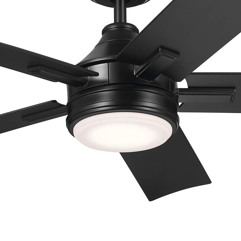 Image 5 52" Kichler Tide Satin Black LED Outdoor Ceiling Fan with Remote more views