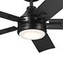 52" Kichler Tide Satin Black LED Outdoor Ceiling Fan with Remote in scene