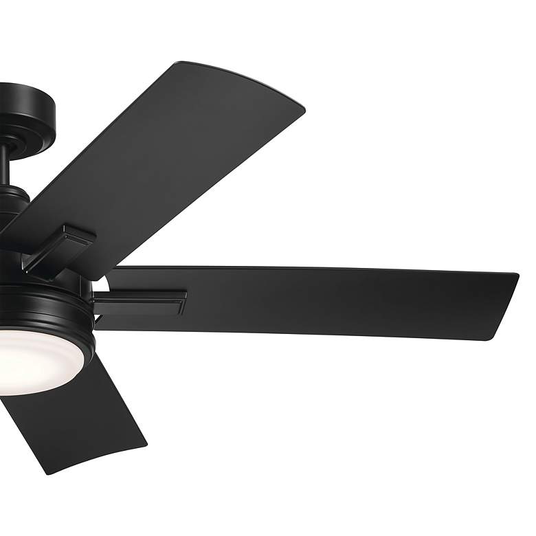 Image 6 52" Kichler Tide Satin Black LED Outdoor Ceiling Fan with Remote more views