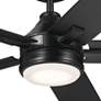 52" Kichler Tide Weather+ Black LED Wet Ceiling Fan with Remote in scene