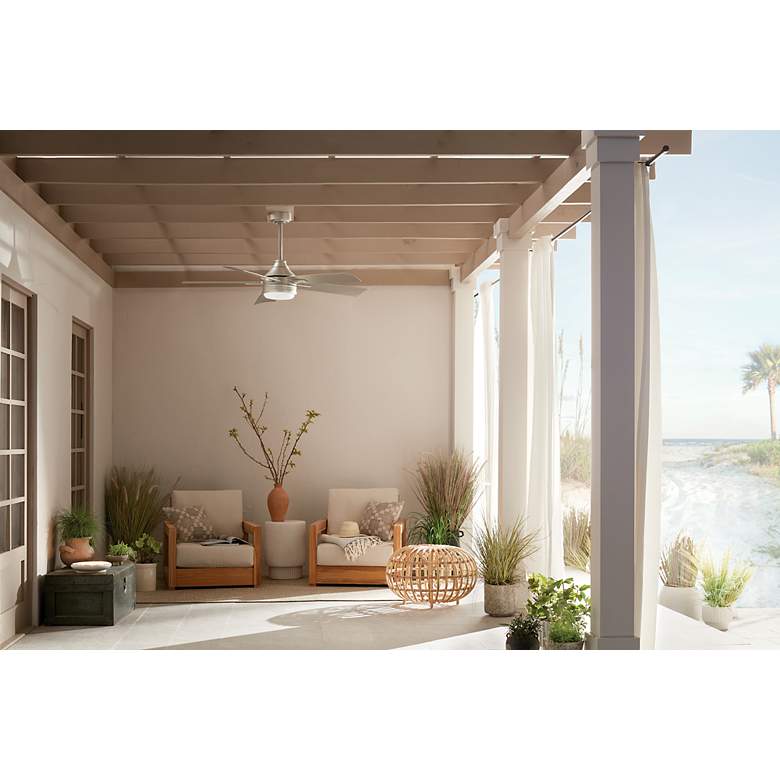 Image 6 52" Kichler Tide Weather+ Brushed Nickel LED Wet Remote Ceiling Fan more views