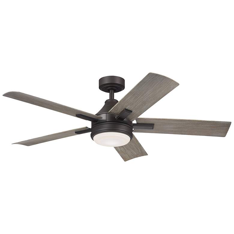 Image 3 52" Kichler Tide Weather+ Olde Bronze LED Wet Remote Ceiling Fan