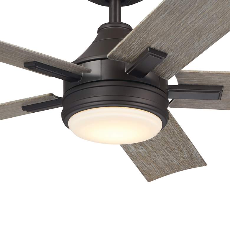 Image 4 52" Kichler Tide Weather+ Olde Bronze LED Wet Remote Ceiling Fan more views