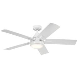 52" Kichler Tide Weather+ White LED Wet Ceiling Fan with Remote