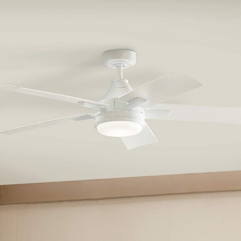Image 2 52 inch Kichler Tide Weather+ White LED Wet Ceiling Fan with Remote