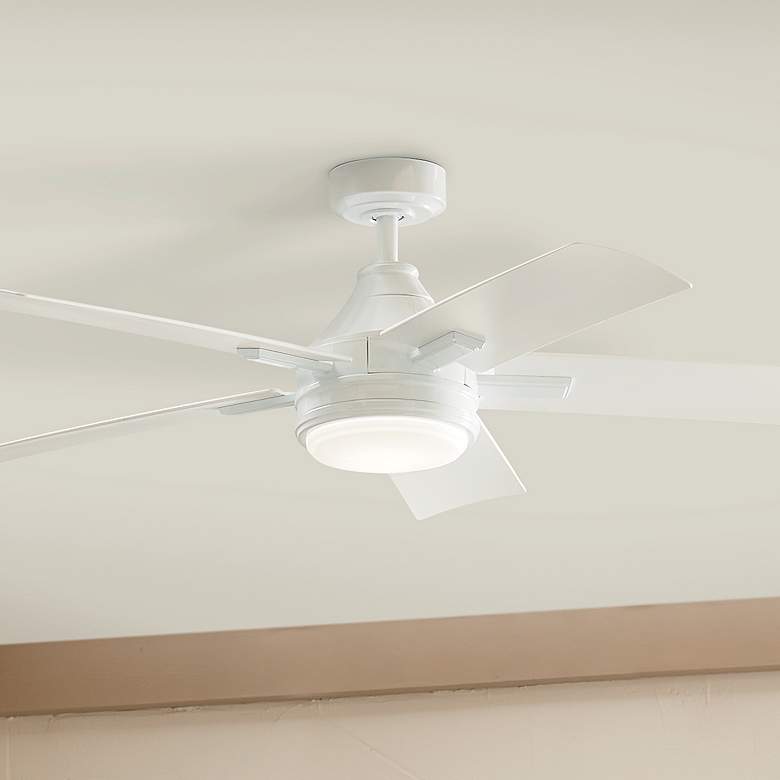 Image 2 52 inch Kichler Tide Weather+ White LED Wet Ceiling Fan with Remote