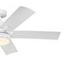 52" Kichler Tide Weather+ White LED Wet Ceiling Fan with Remote in scene