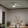 52" Kichler Tide Weather+ White LED Wet Ceiling Fan with Remote in scene