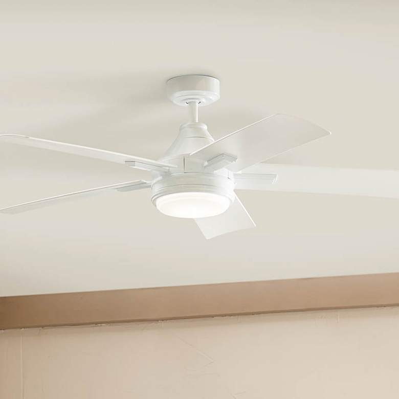 Image 1 52 inch Kichler Tide White LED Outdoor Ceiling Fan with Remote