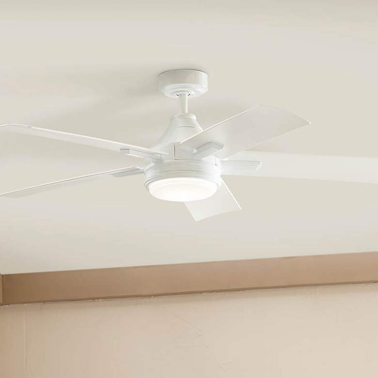 Image 2 52" Kichler Tide White LED Outdoor Ceiling Fan with Remote
