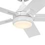 52" Kichler Tide White LED Outdoor Ceiling Fan with Remote in scene