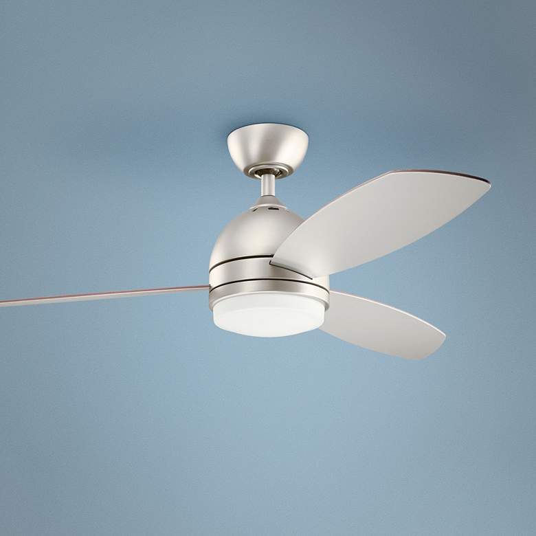 Image 1 52 inch Kichler Vassar Brushed Nickel LED Ceiling Fan with Wall Control