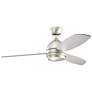 52" Kichler Vassar Brushed Nickel LED Ceiling Fan with Wall Control
