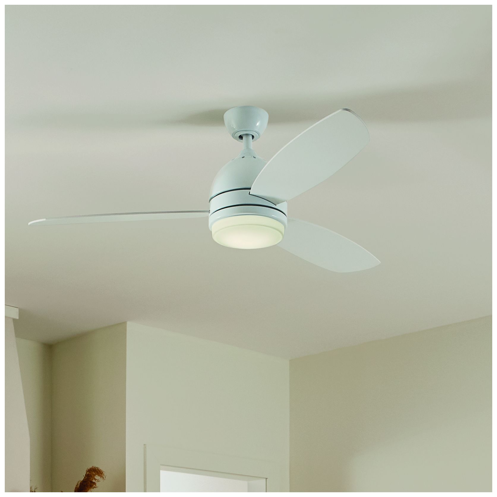 Image 4 52" Kichler Vassar White Modern LED Ceiling Fan with Wall Control more views