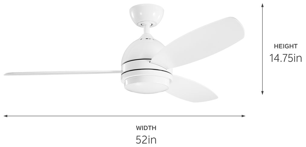 Image 7 52" Kichler Vassar White Modern LED Ceiling Fan with Wall Control more views