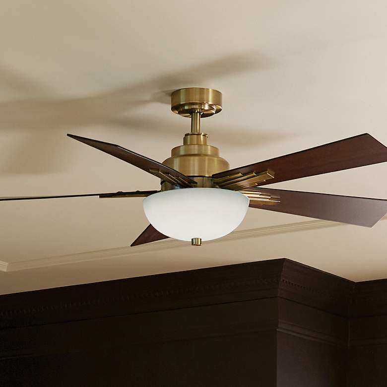 Image 1 52" Kichler Vinea Brushed Natural Brass LED Ceiling Fan