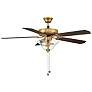 1_52" Knowles Natural Brass LED Ceiling Fan with Walnut Blades